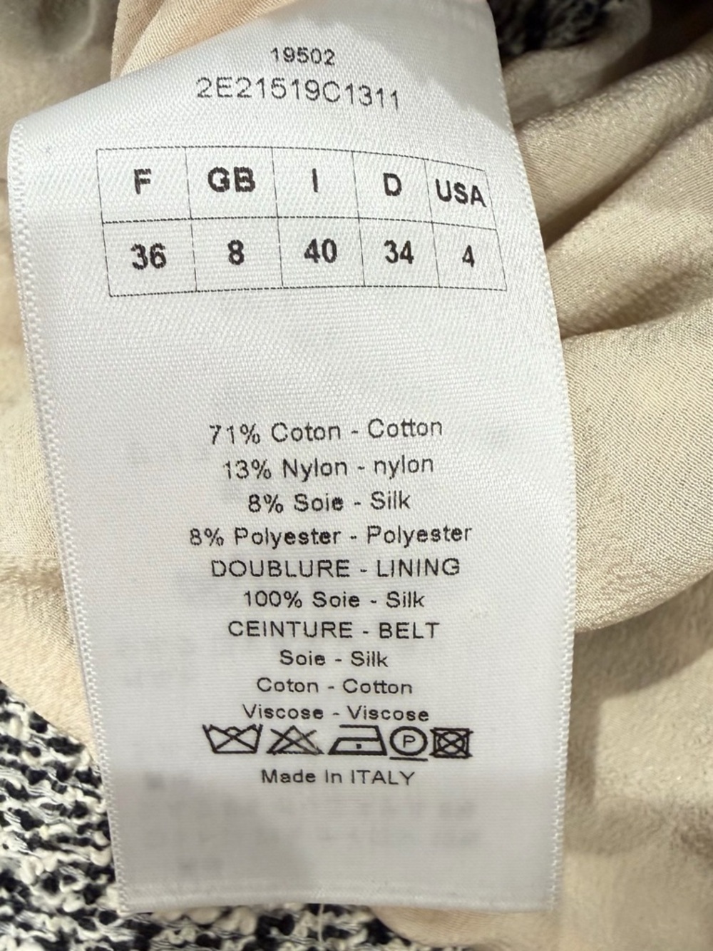 Dior Black and Cream Textured Knit Top with Label - Picture 3 of 12